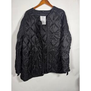Brandit M51 Parka US Liner Jacket Mens Large Black Quilted Ripstop 3164/us